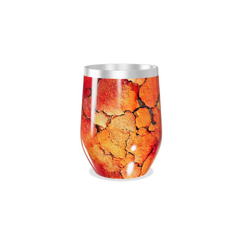 Copo Térmico Slim - Estampa Craquelada Laranja