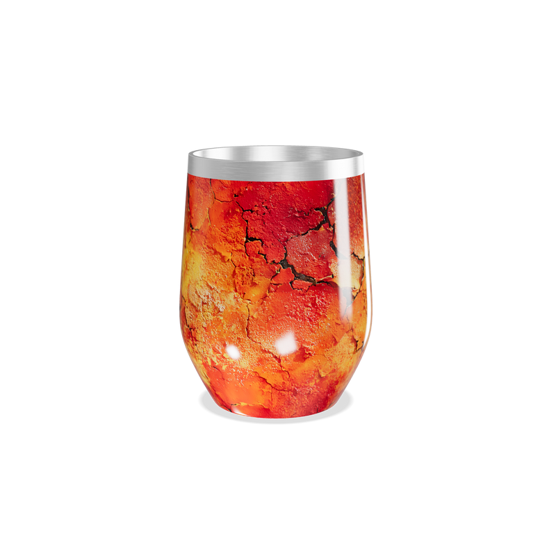 Copo Térmico Slim - Estampa Craquelada Laranja