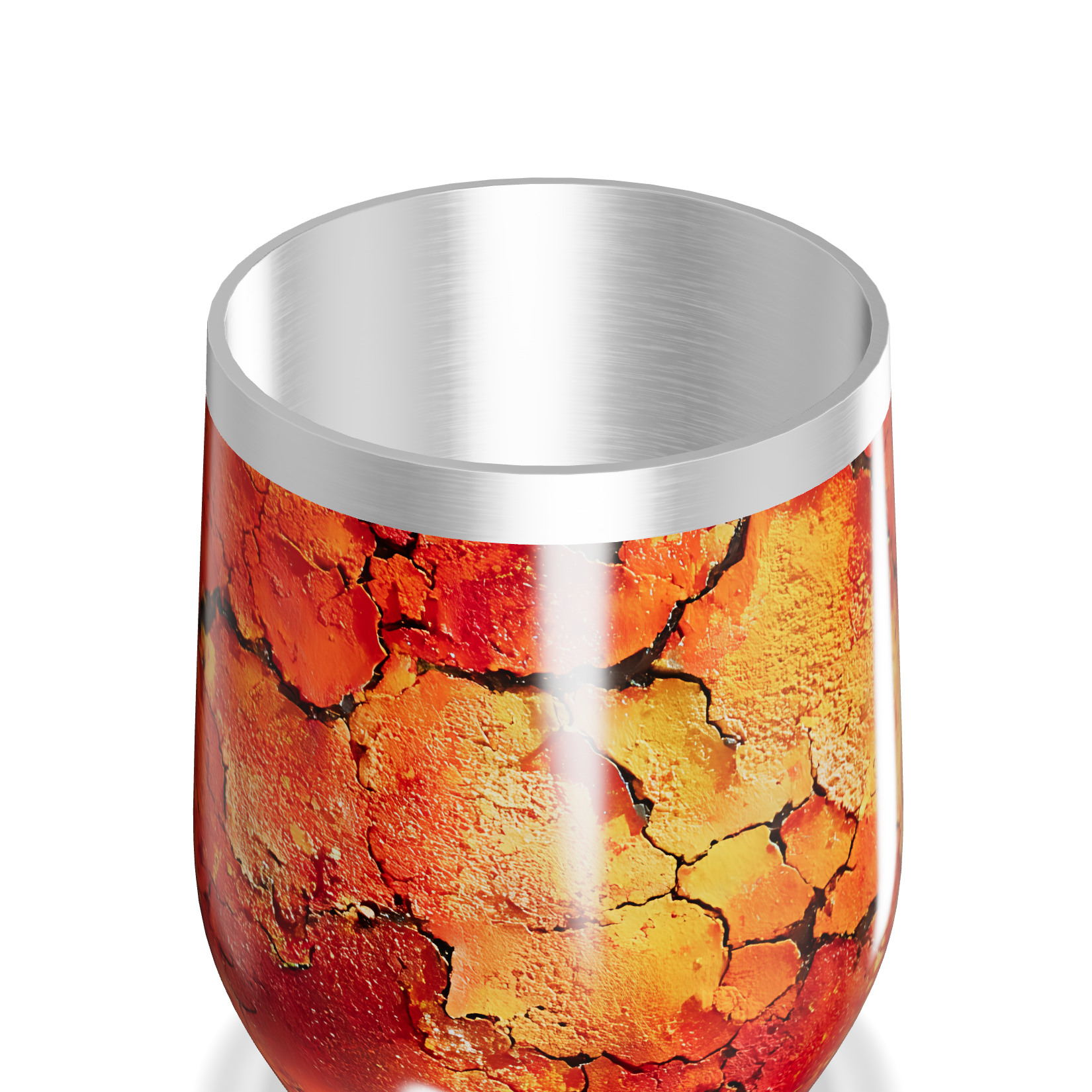 Copo Térmico Slim - Estampa Craquelada Laranja