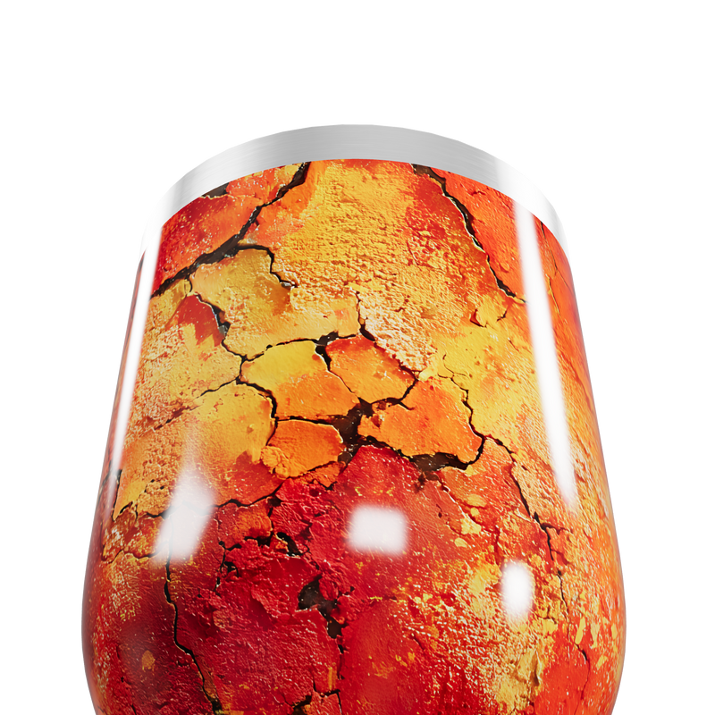 Copo Térmico Slim - Estampa Craquelada Laranja