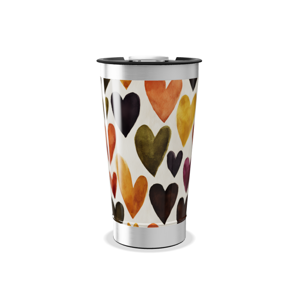 Copo Térmico - Estampa Corações Coloridos