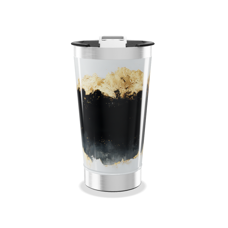 Copo Térmico - Preto e Dourado Inox