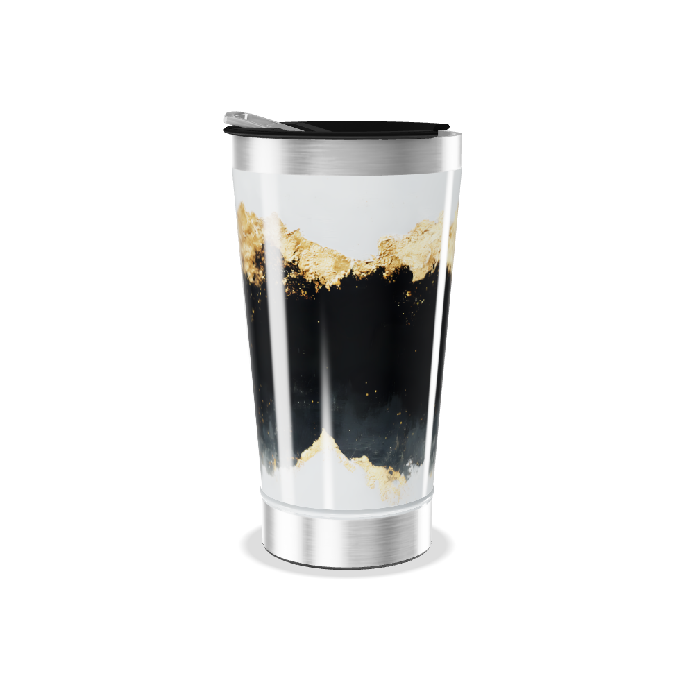 Copo Térmico - Preto e Dourado Inox