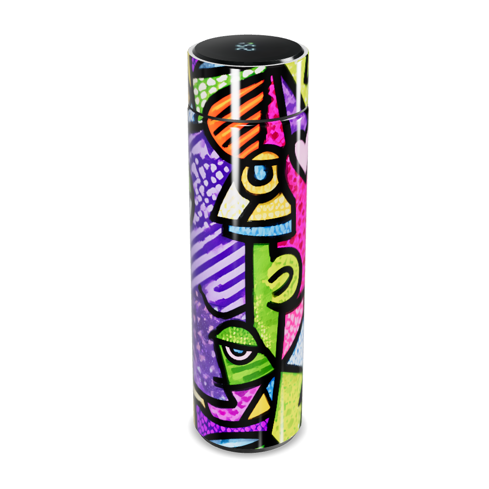 Garrafa Térmica Touch - Estampa Colorida Abstrata