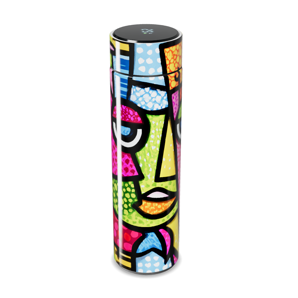 Garrafa Térmica Touch - Estampa Colorida Abstrata