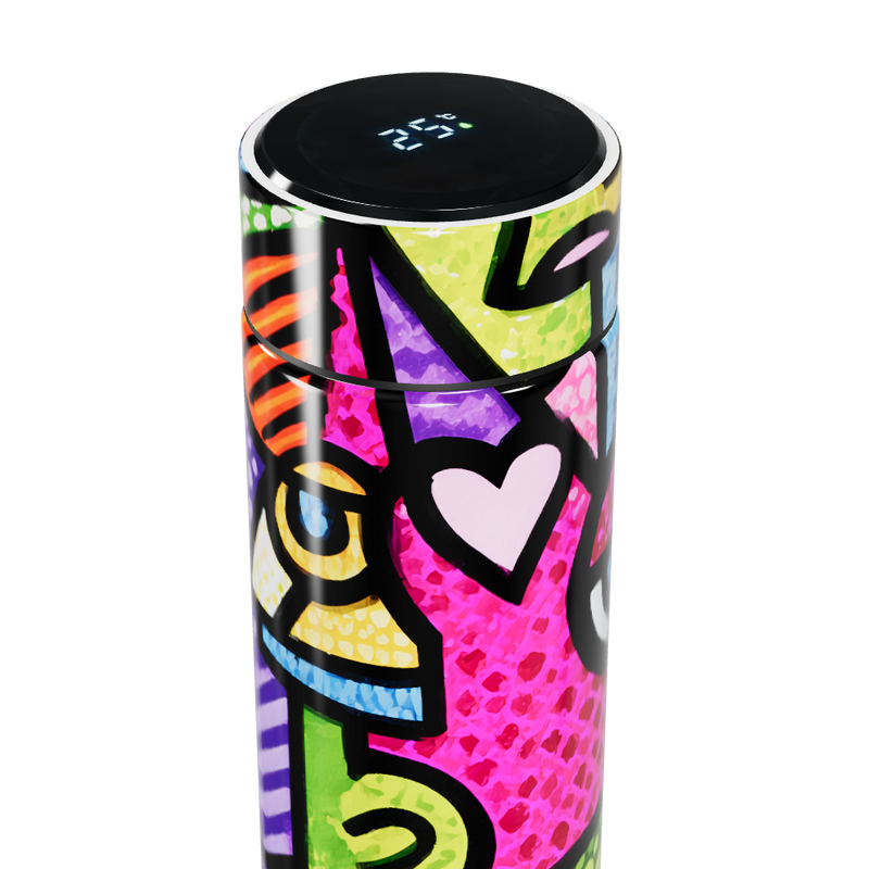 Garrafa Térmica Touch - Estampa Colorida Abstrata