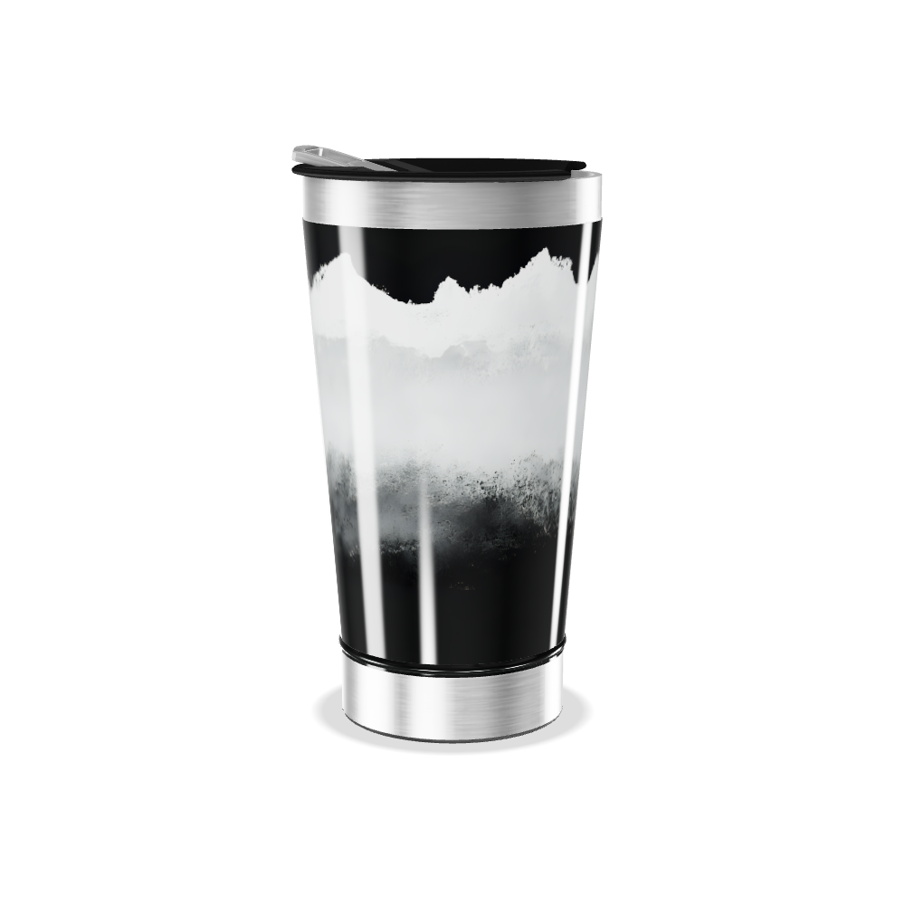 Copo Térmico - Preto com Estampa de Montanha