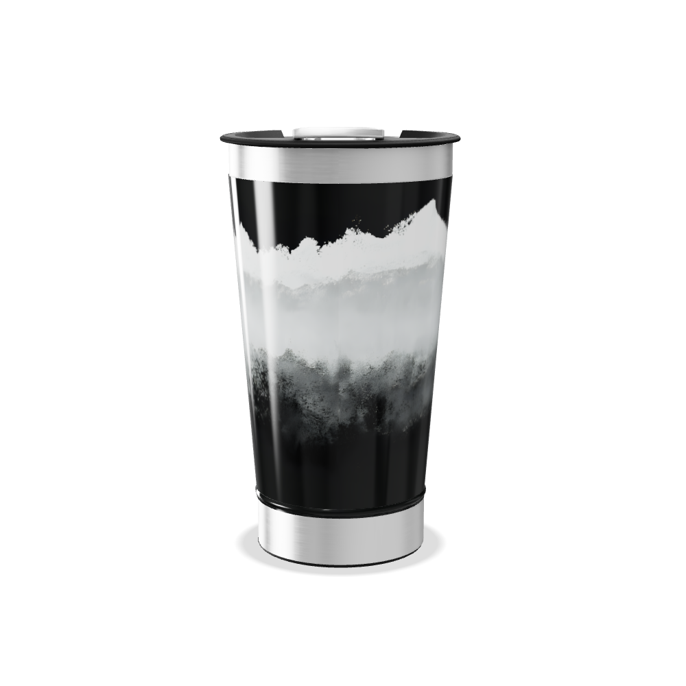 Copo Térmico - Preto com Estampa de Montanha