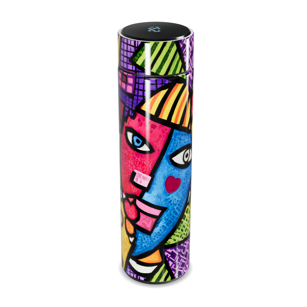 Garrafa Térmica Touch - Estampa Colorida Artística