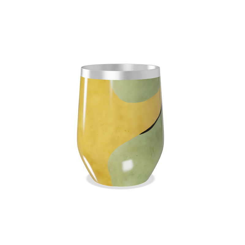 Copo Térmico Slim - Amarelo e Verde Abstrato