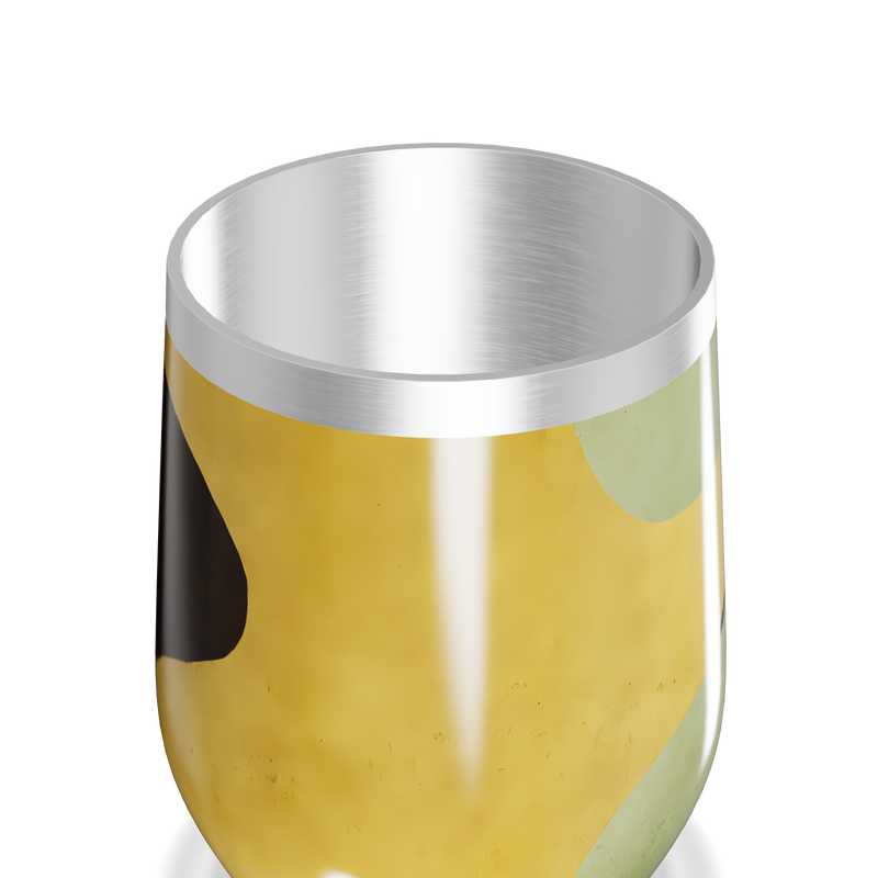 Copo Térmico Slim - Amarelo e Verde Abstrato