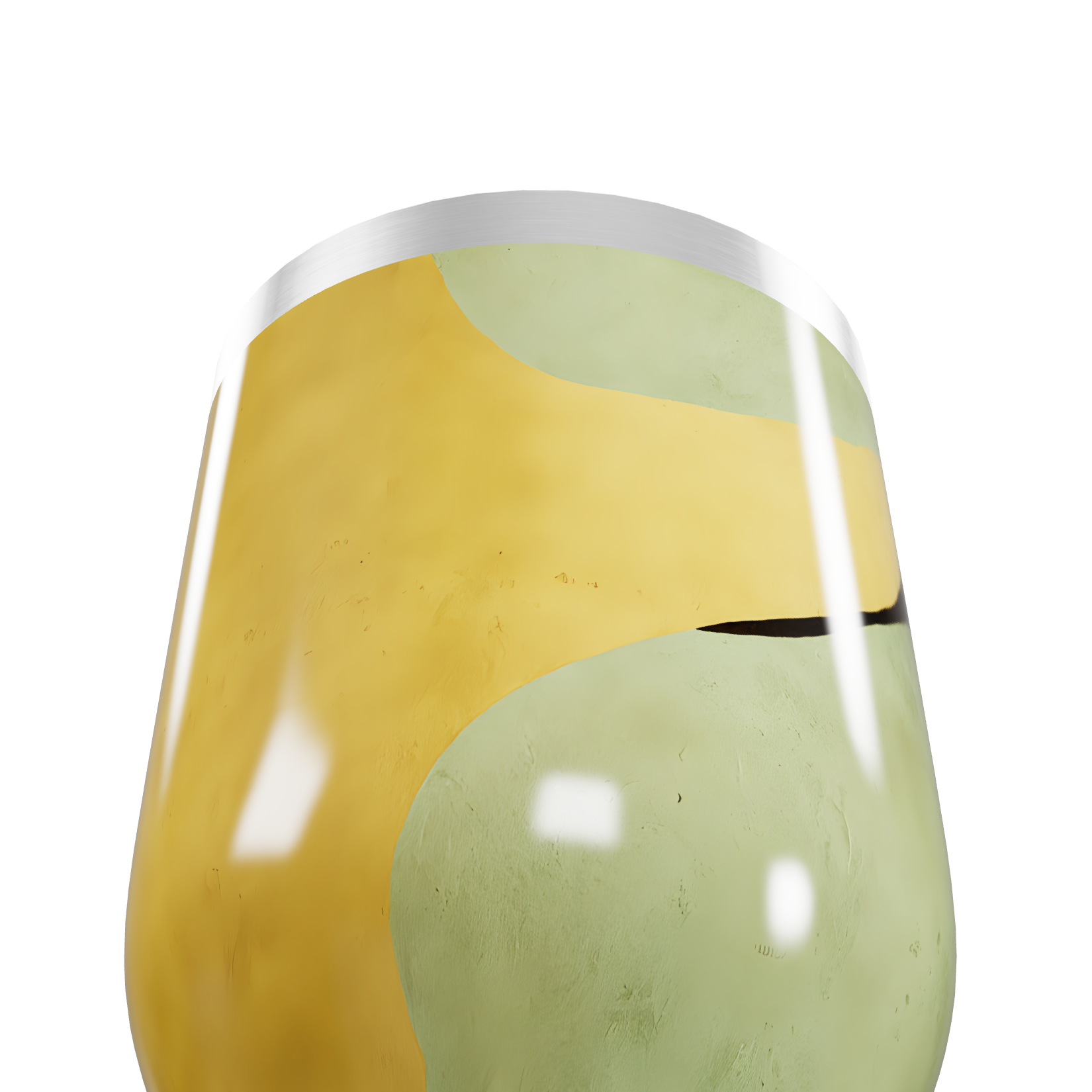 Copo Térmico Slim - Amarelo e Verde Abstrato