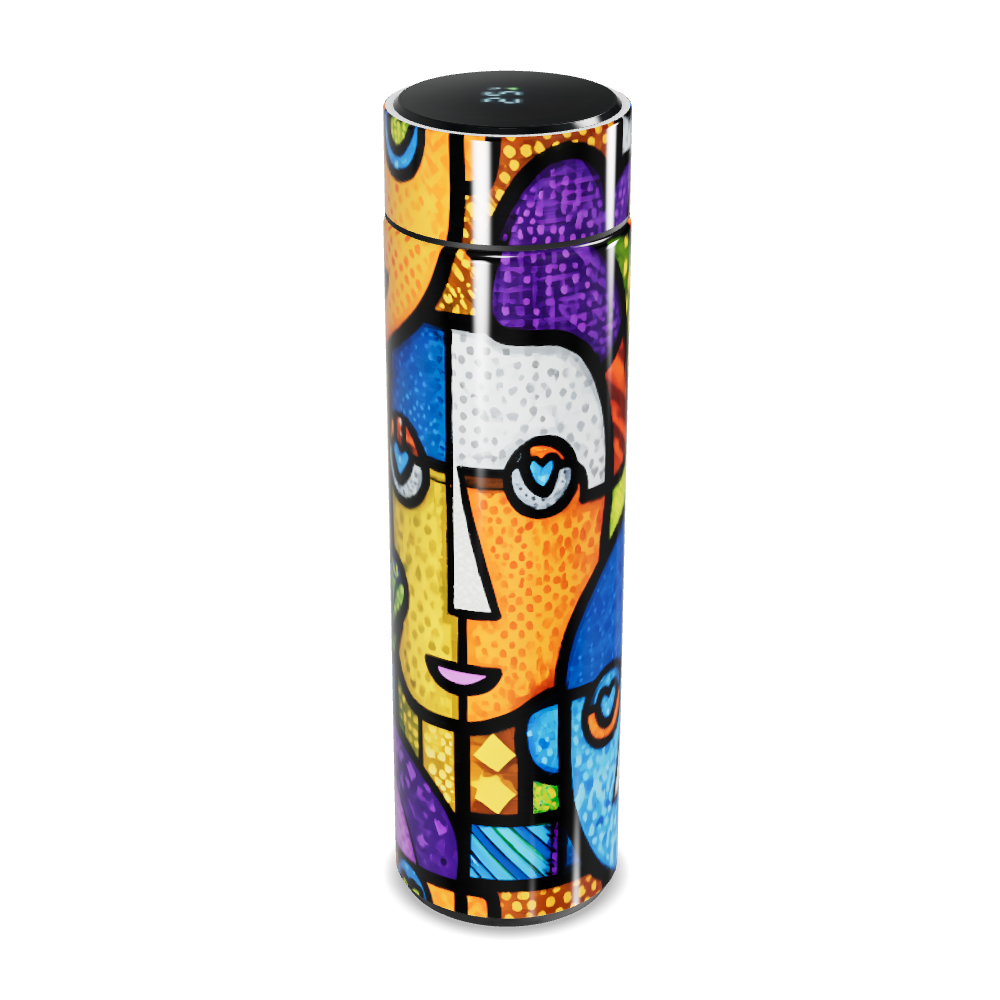 Garrafa Térmica Touch - Colorida com Estampa Artística