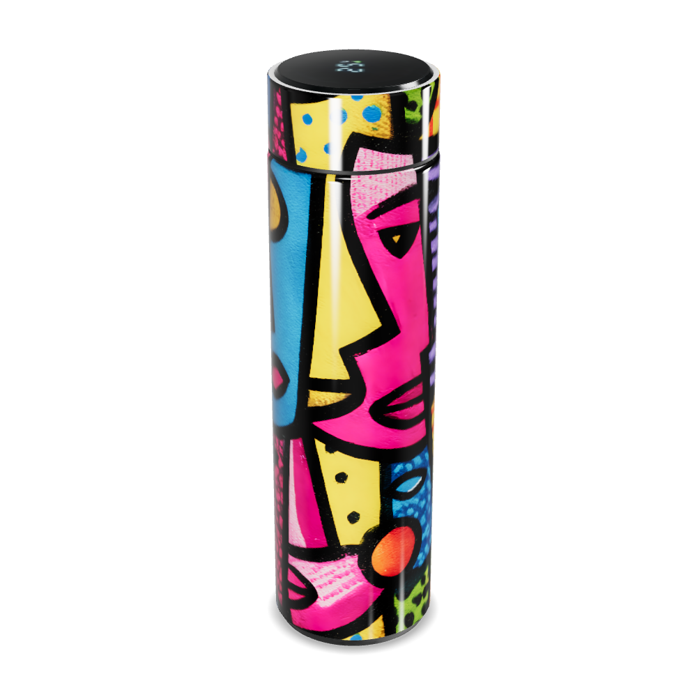 Garrafa Térmica Touch - Estampa Colorida Abstrata