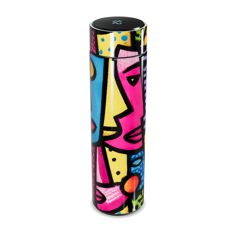 Garrafa Térmica Touch - Estampa Colorida Abstrata