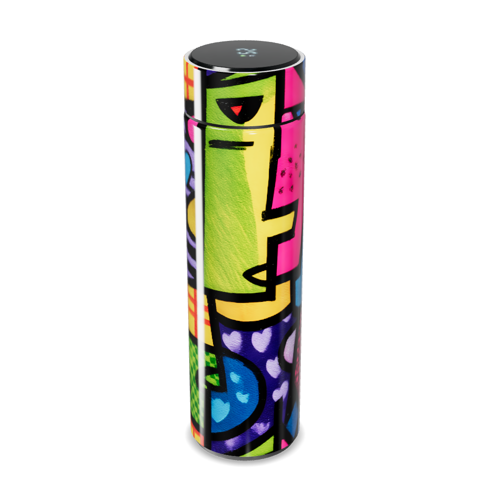 Garrafa Térmica Touch - Estampa Colorida Abstrata