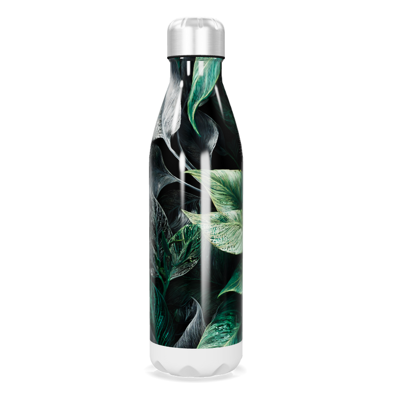 Garrafa Inox Folhagem Verde