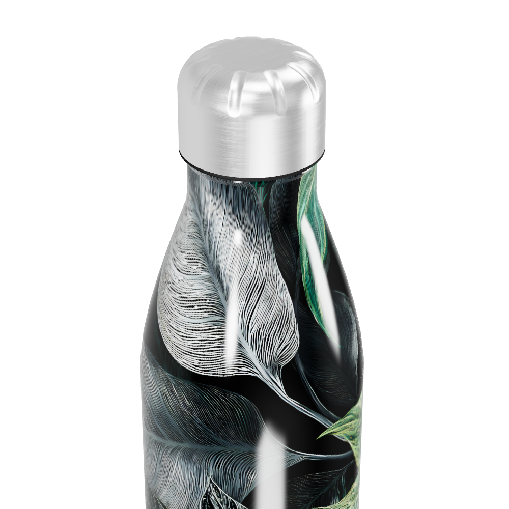Garrafa Inox Folhagem Verde