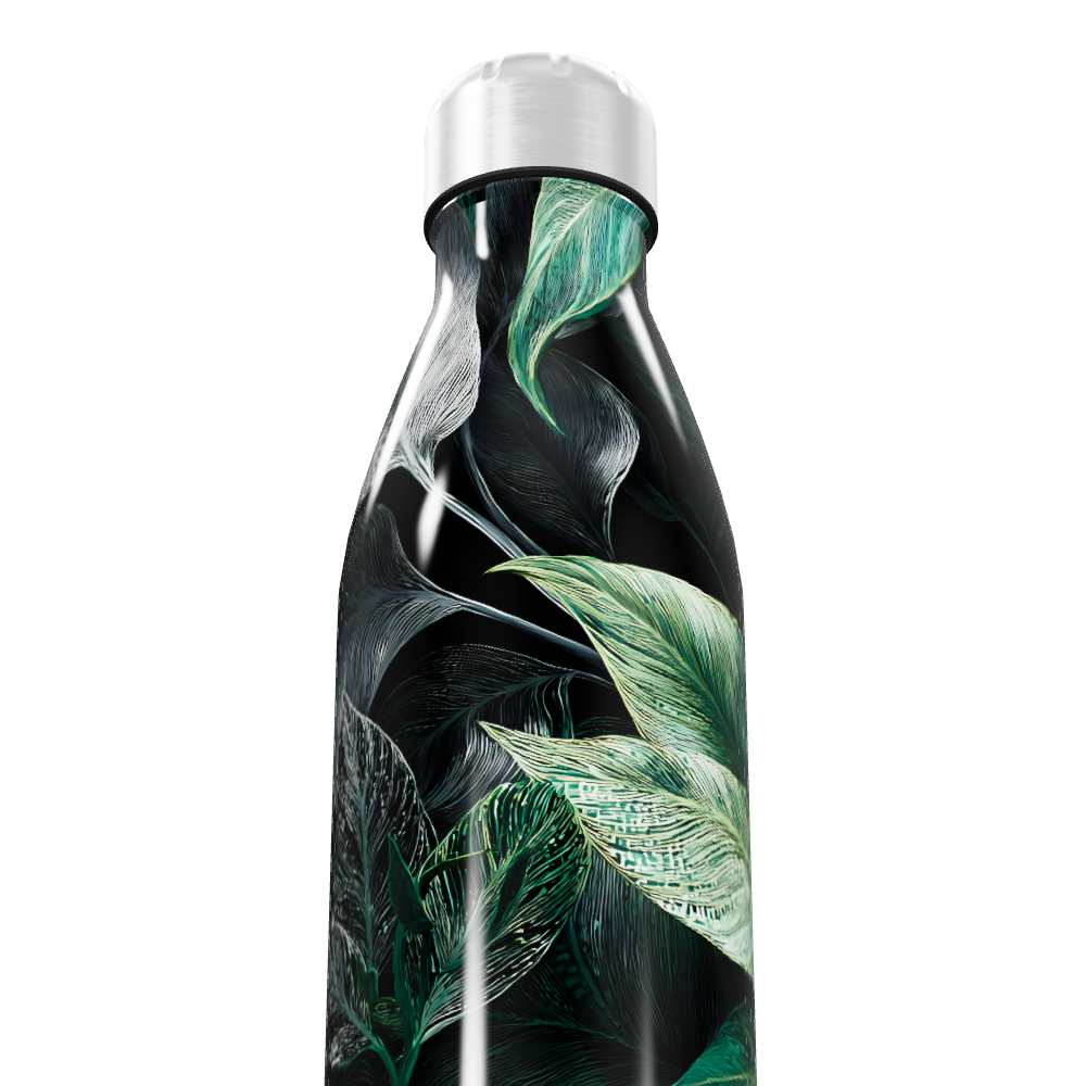 Garrafa Inox Folhagem Verde