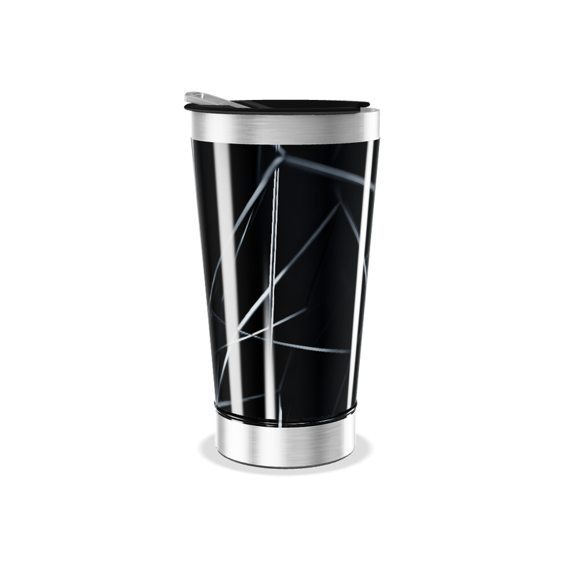 Copo Térmico - Preto com Linhas Geométricas