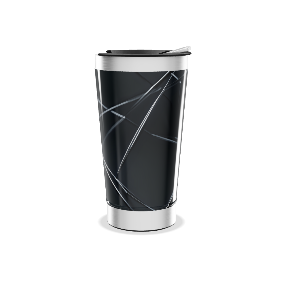 Copo Térmico - Preto com Linhas Geométricas