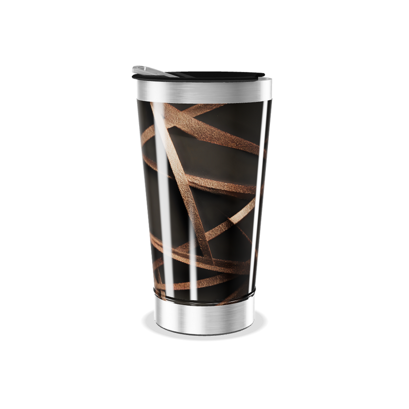 Copo Térmico - Preto Design Listrado