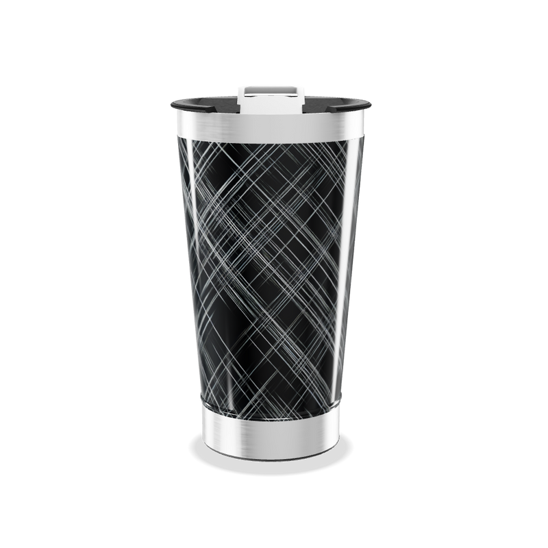 Copo Térmico - Preto com Linhas Brancas