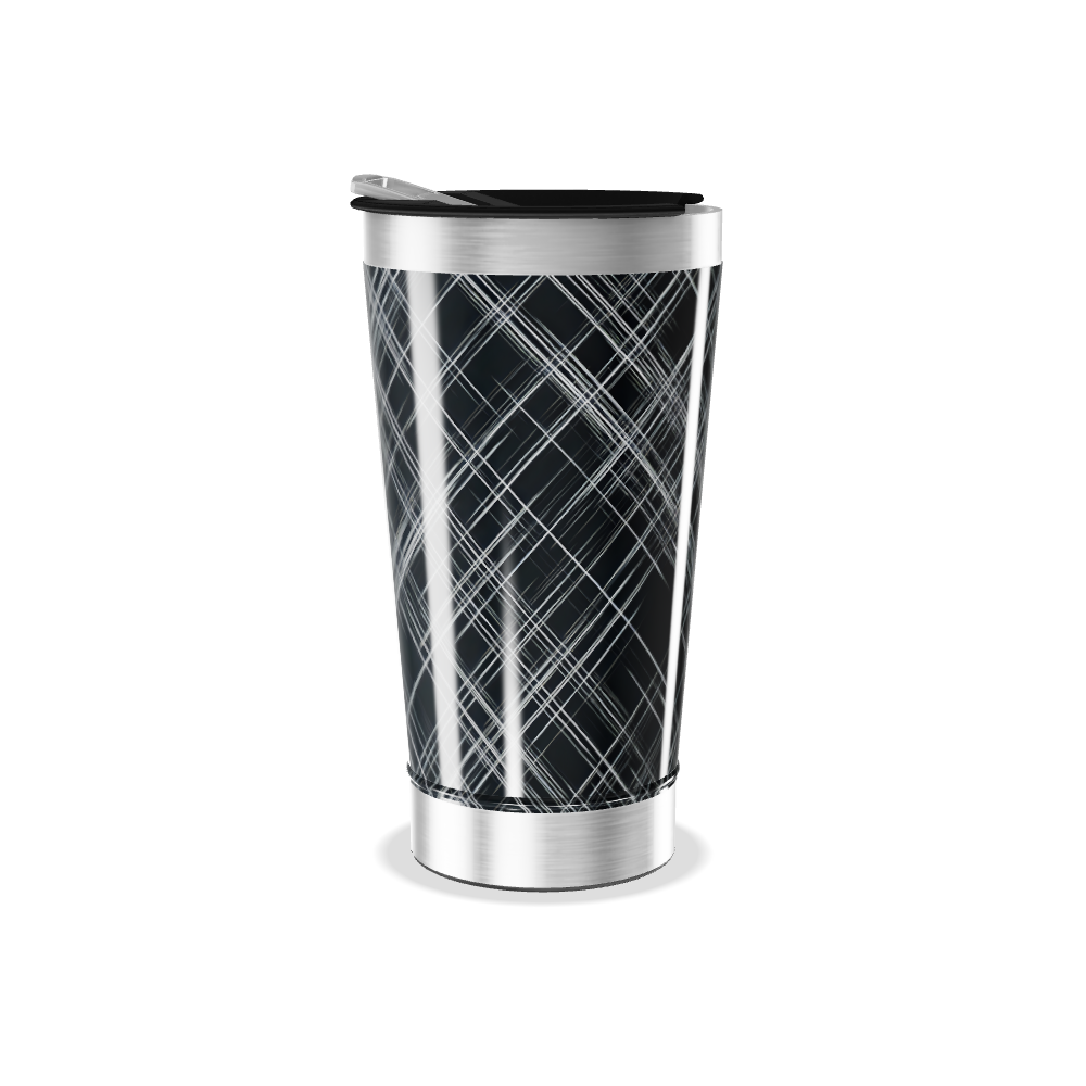 Copo Térmico - Preto com Linhas Brancas