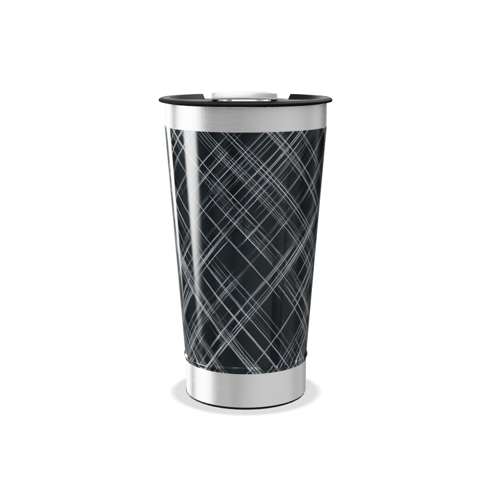 Copo Térmico - Preto com Linhas Brancas