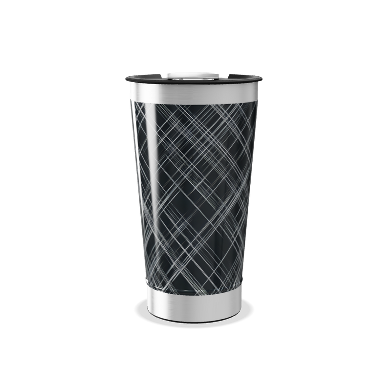 Copo Térmico - Preto com Linhas Brancas
