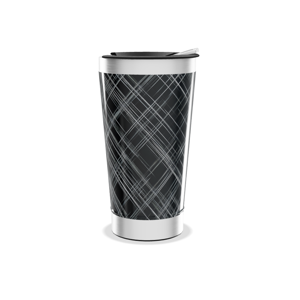 Copo Térmico - Preto com Linhas Brancas