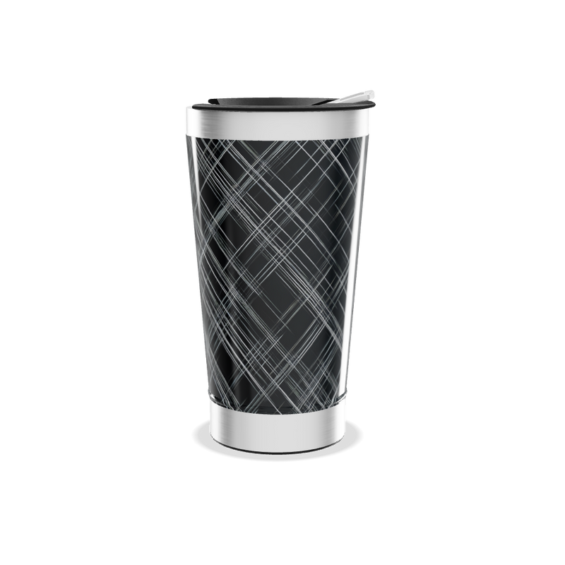 Copo Térmico - Preto com Linhas Brancas