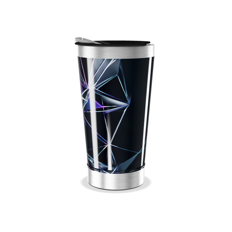 Copo Térmico - Preto com Detalhes Azuis