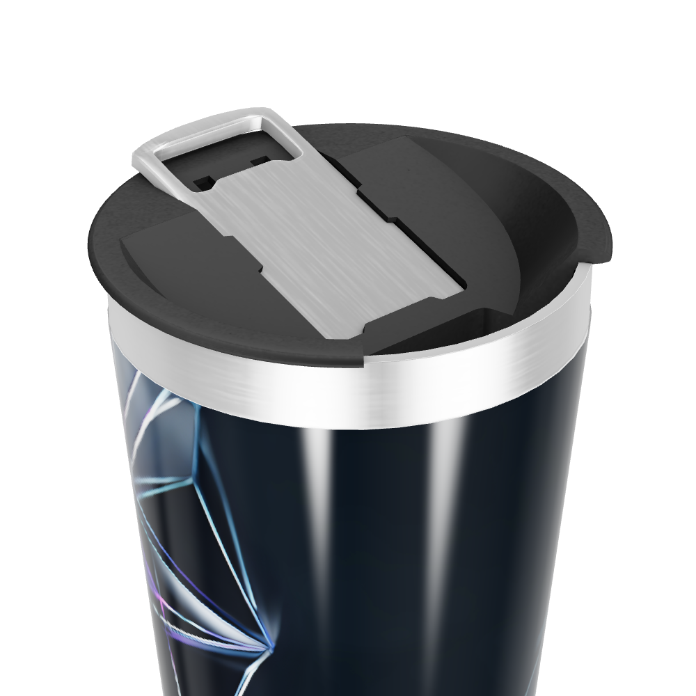 Copo Térmico - Preto com Detalhes Azuis