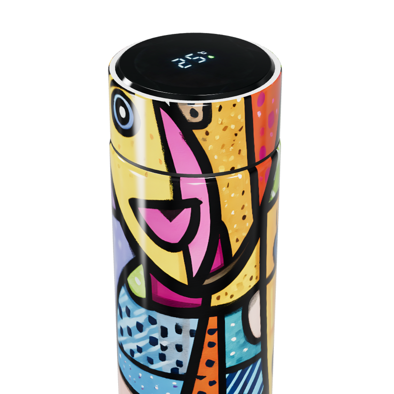 Garrafa Térmica Touch - Estampa Colorida Artística