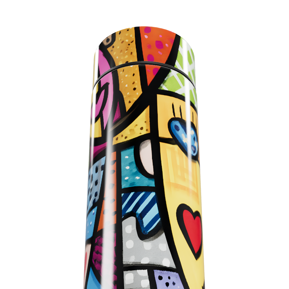 Garrafa Térmica Touch - Estampa Colorida Artística