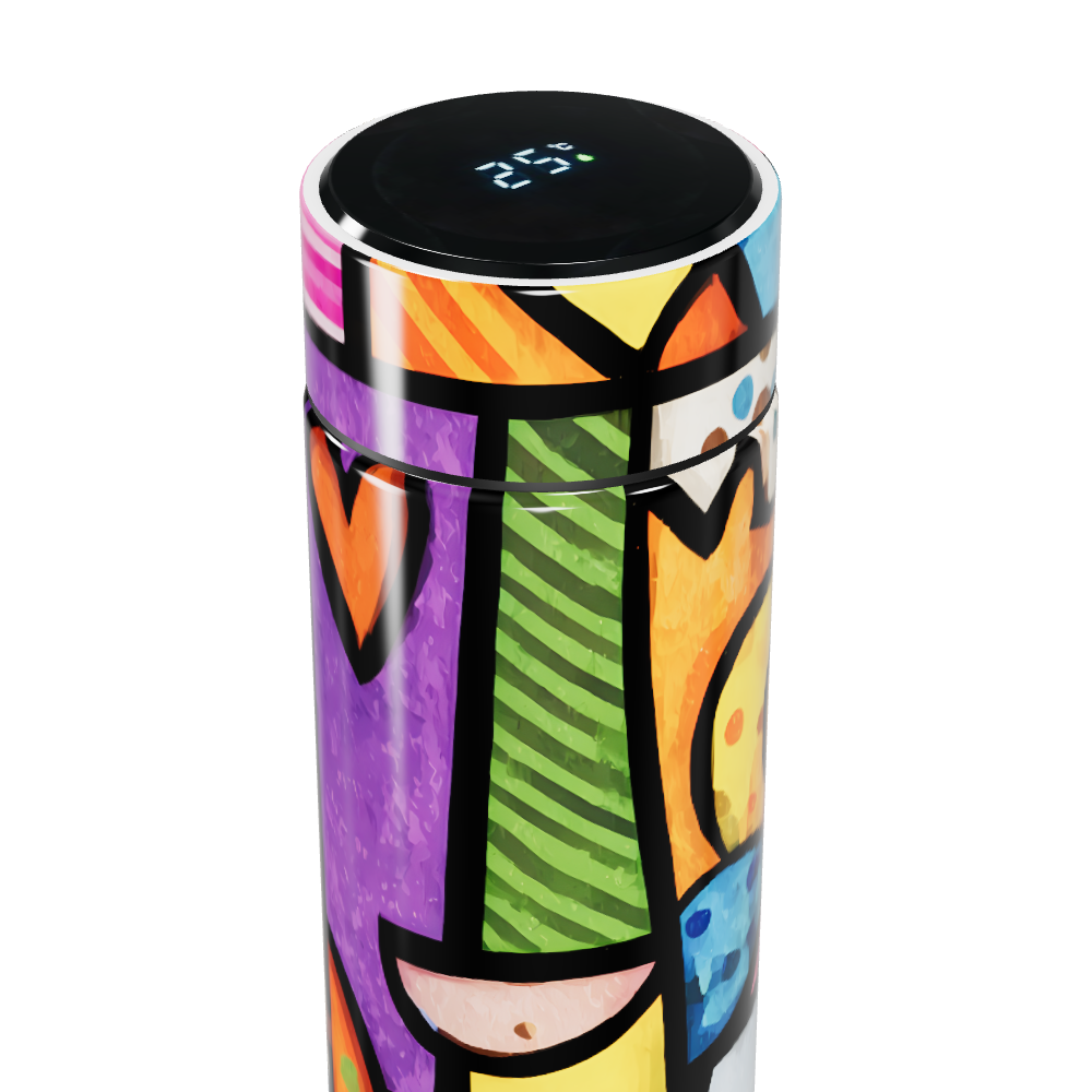 Garrafa Térmica Touch - Estampa Arte Colorida