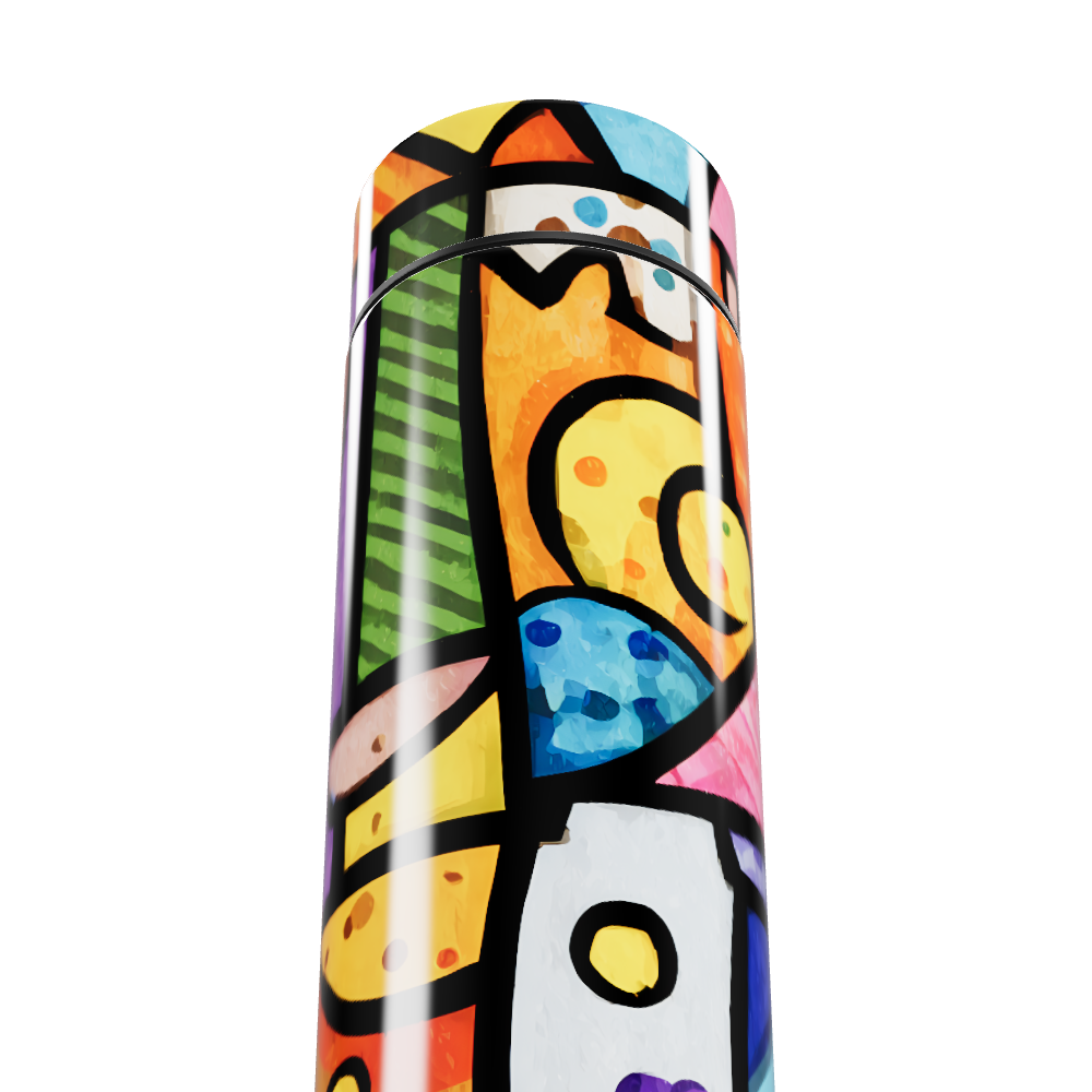 Garrafa Térmica Touch - Estampa Arte Colorida