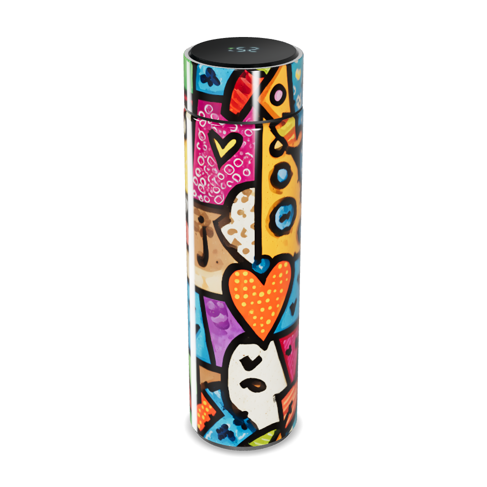 Garrafa Térmica Touch - Estampa Colorida Artística