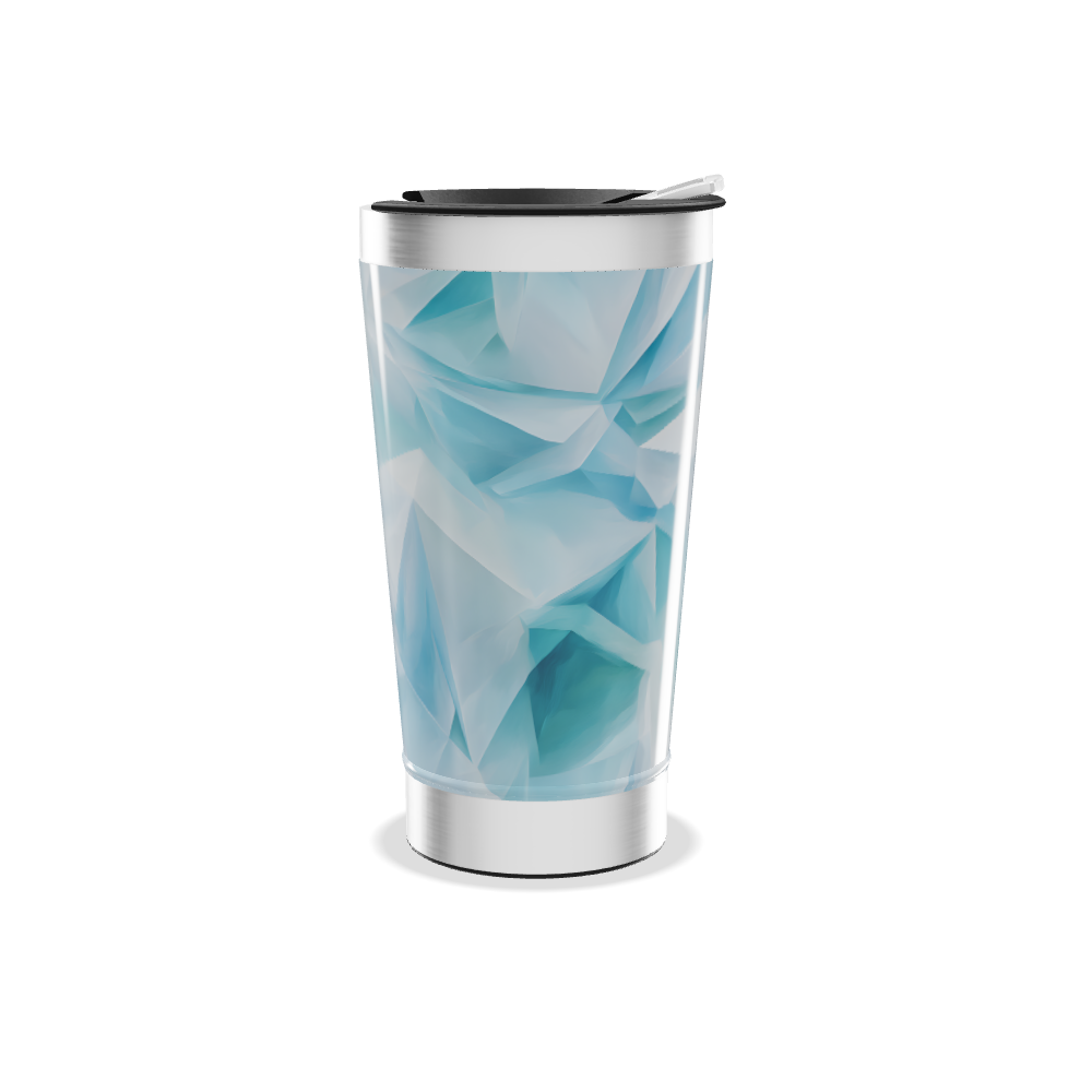 Copo Térmico - Azul Geométrico Aço Inox