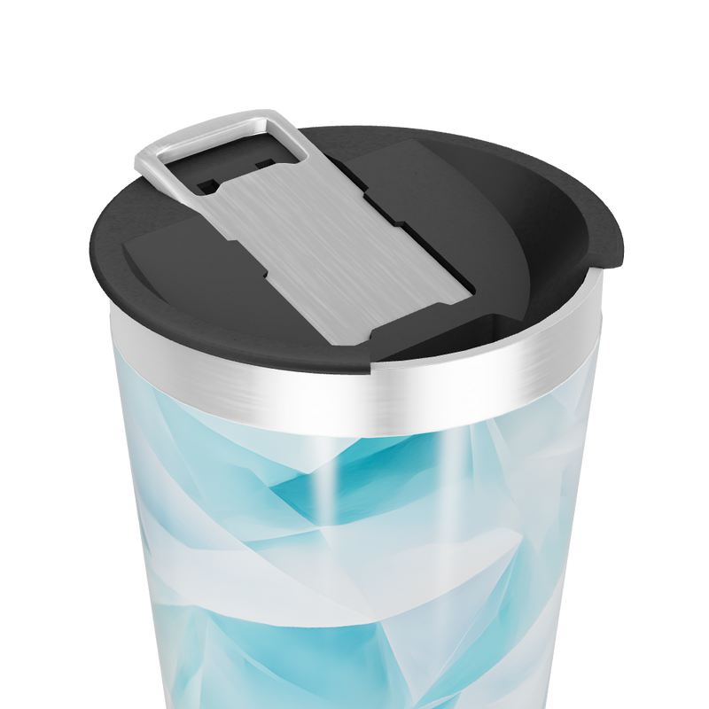 Copo Térmico - Azul Geométrico Aço Inox