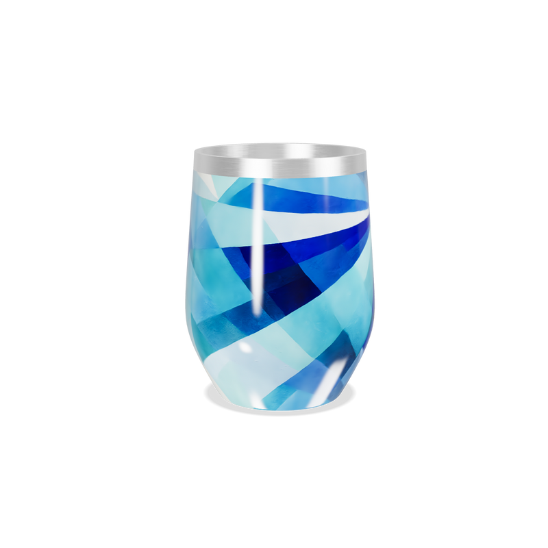 Copo Térmico Slim - Azul Geométrico Inox