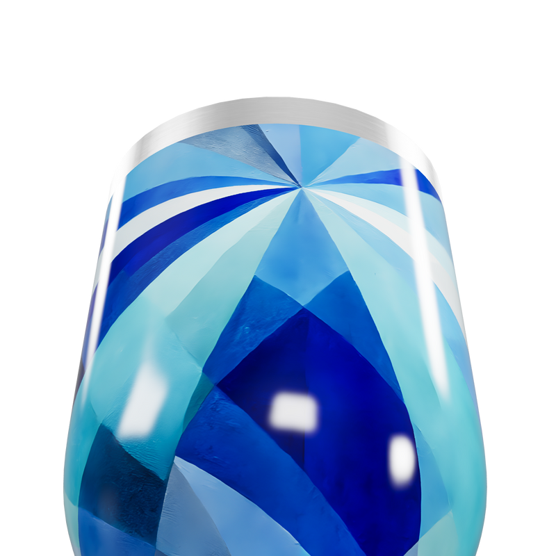 Copo Térmico Slim - Azul Geométrico Inox