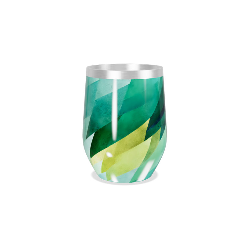 Copo Térmico Slim - Estampa Geométrica Verde