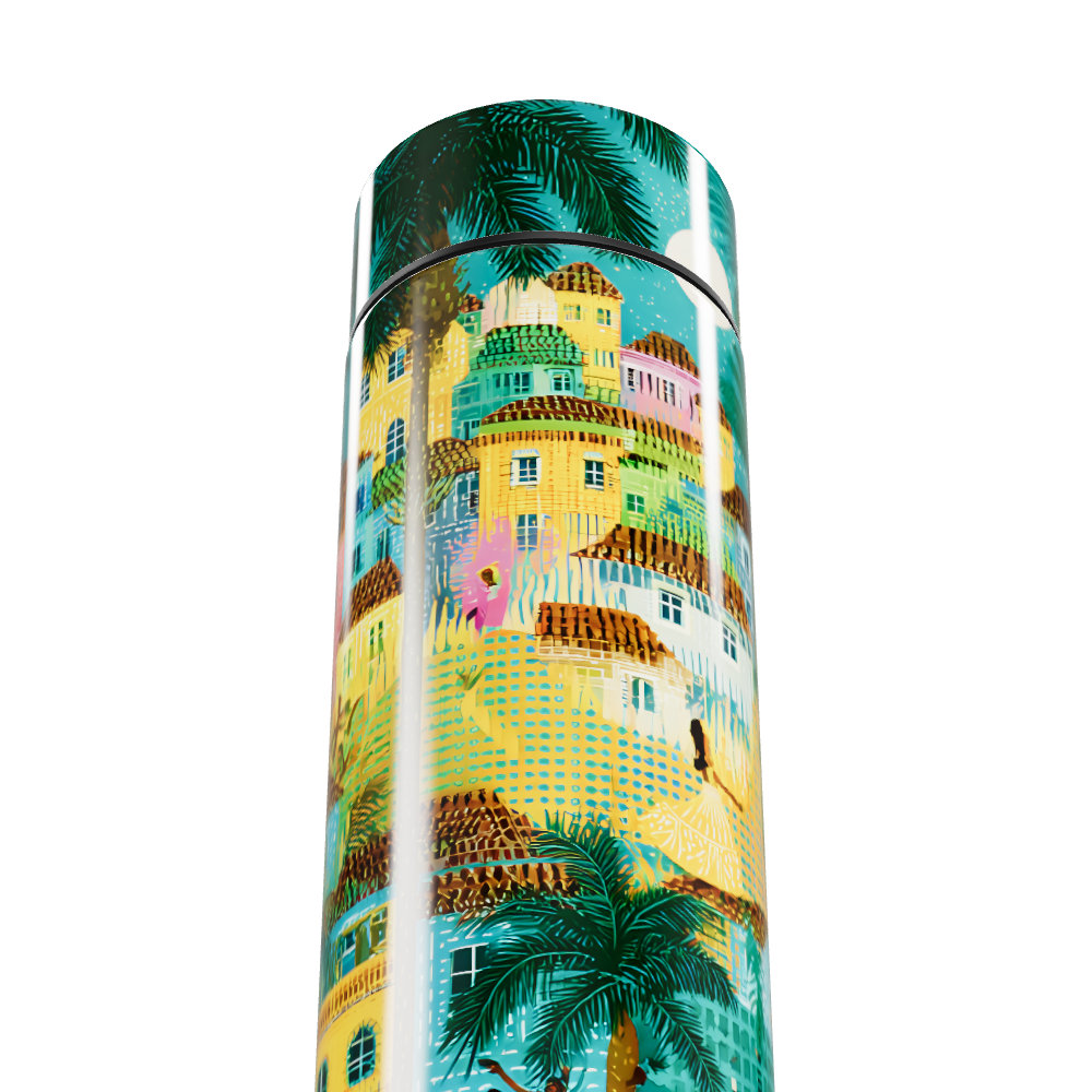 Garrafa Térmica Touch - Estampa Tropical Colorida