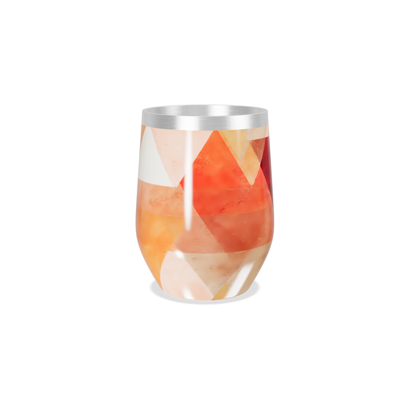 Copo Térmico Slim - Estampa Geométrica Vermelha