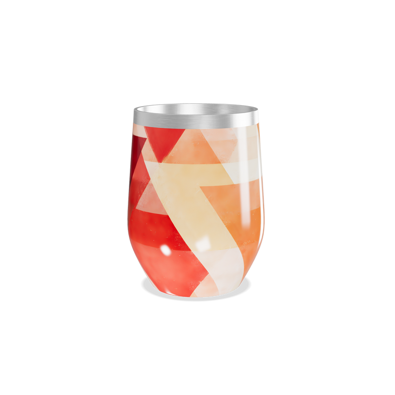 Copo Térmico Slim - Estampa Geométrica Vermelha