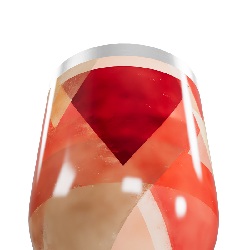 Copo Térmico Slim - Estampa Geométrica Vermelha