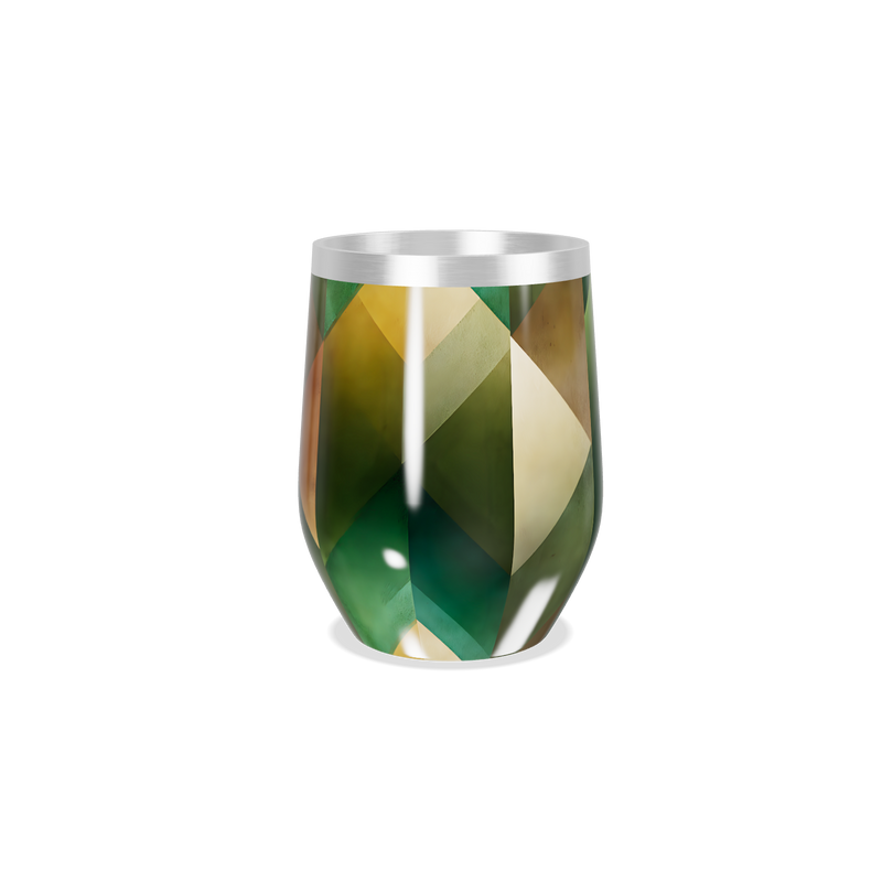 Copo Térmico Slim - Design Geométrico Verde