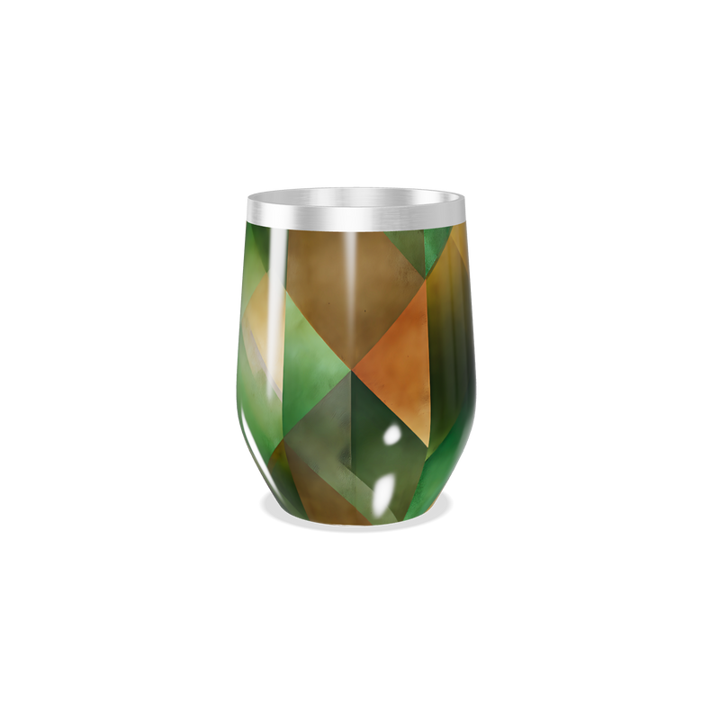 Copo Térmico Slim - Design Geométrico Verde